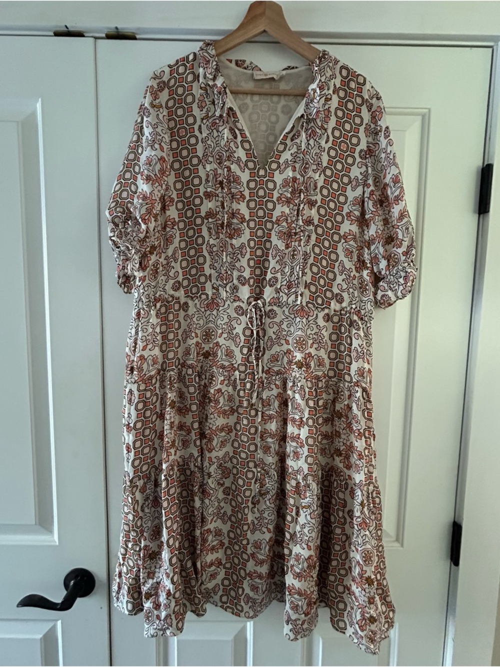 Tory Burch Serena Silk Dress Hicks Garden Drawstring